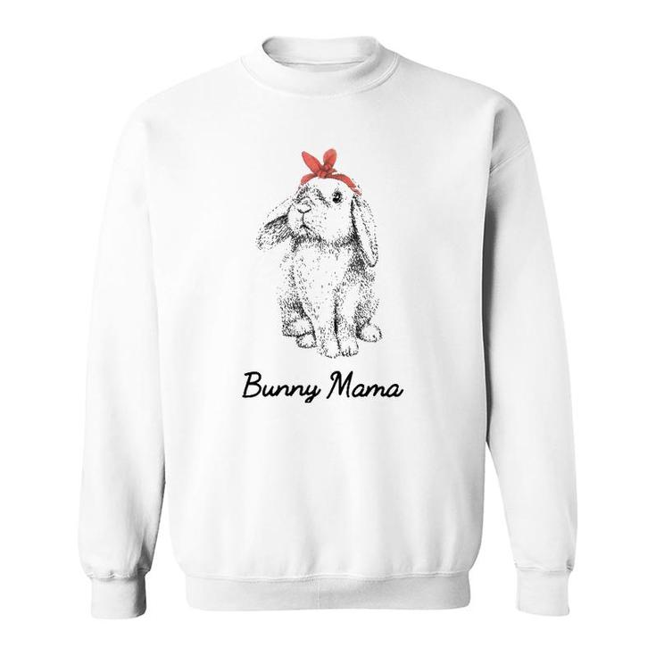 Cute Bunny Mama Lop Eared Rabbit Wearing Bandana Sweatshirt