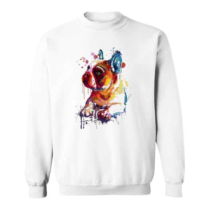 Cute French Bulldog, Watercolor Dog Breed Design Sweatshirt