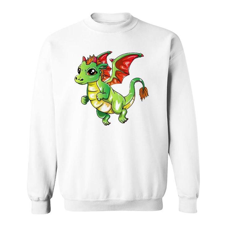 Cute Green Dragon For Girls Boys Kids Sweatshirt