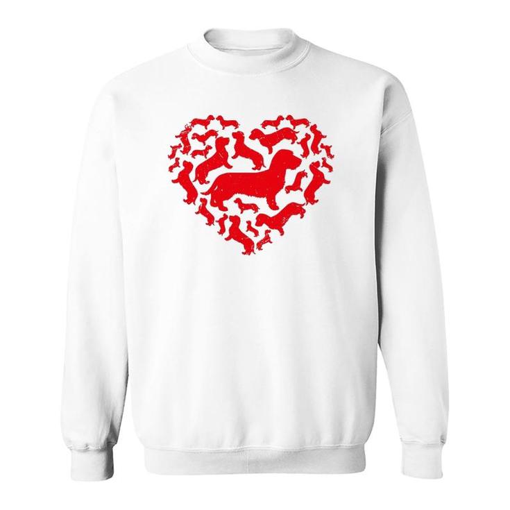Cute Valentine's Day Dachshund Dog Hearts Puppy Lover Sweatshirt