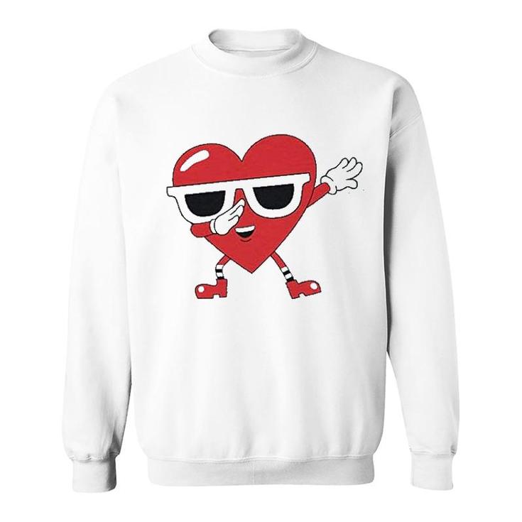 Dabbing Heart Love Dab Valentine's Day Sweatshirt