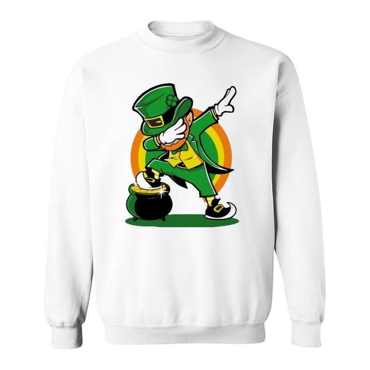 Dabbing Leprechaun St Patricks Day  Kids Sweatshirt