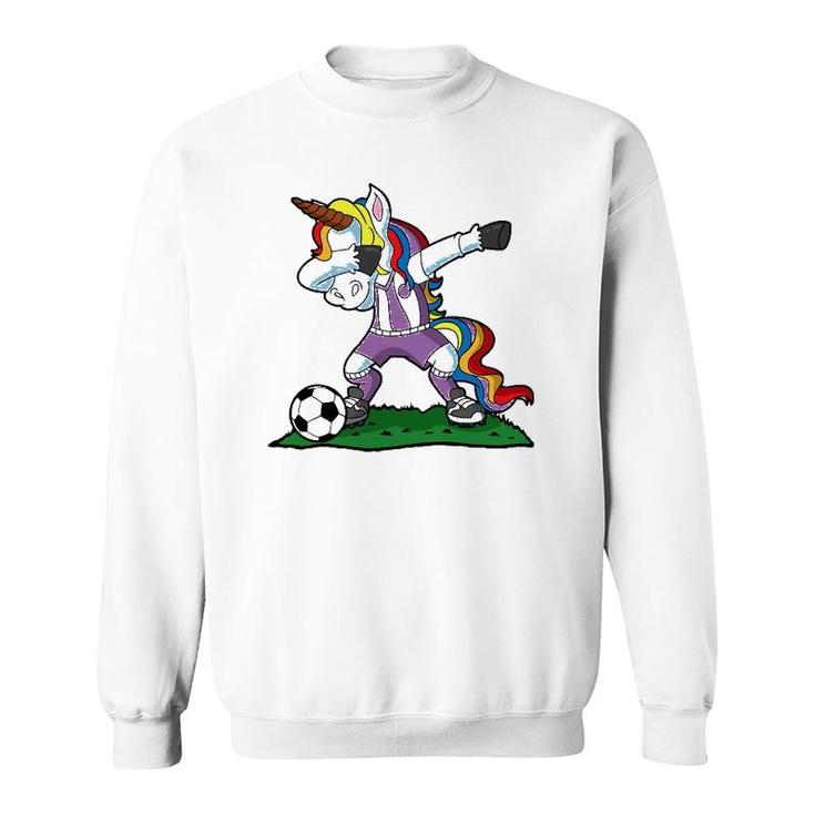 Dabbing Unicorn Soccer Girls Women Team Coach Gift Sweatshirt
