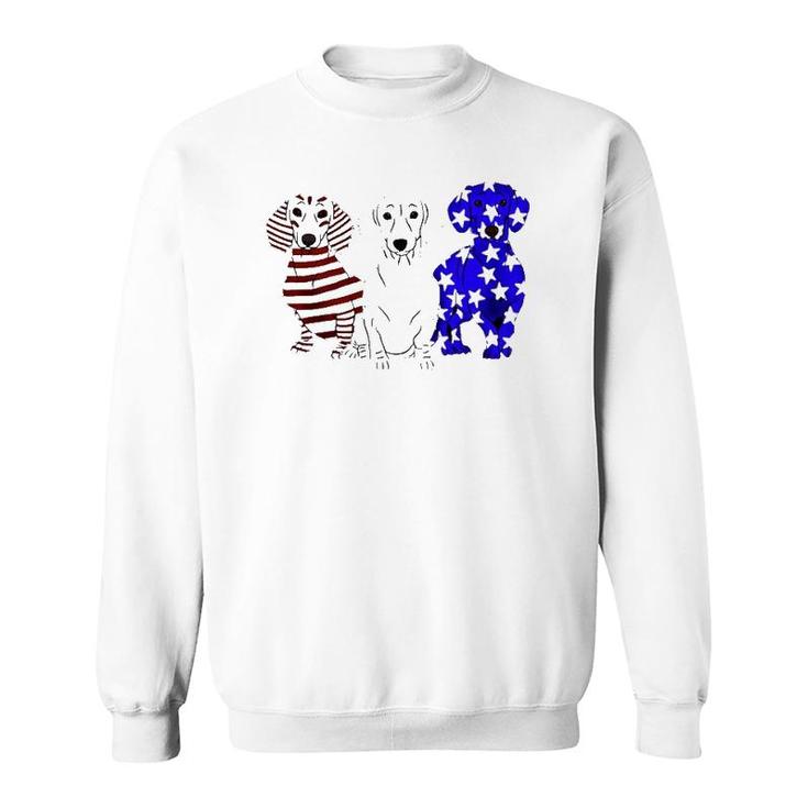 Dachshund American Flag 4Th Of July Sweatshirt