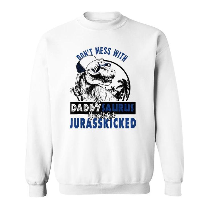Daddysaurus Dad Husband Father's Day Gift Matching Dinosaur Tank Top Sweatshirt