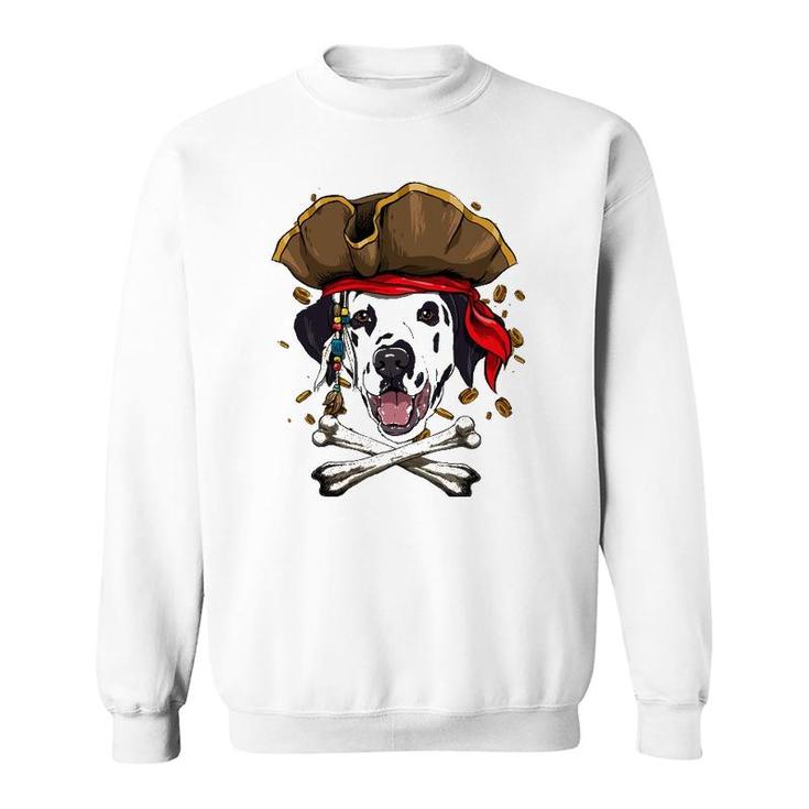 Dalmatian Pirate Dog Halloween Jolly Roger Sweatshirt