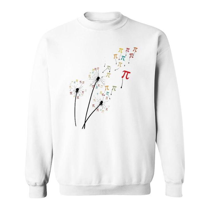 Dandelion Pi Day Flower, Floral Pi Day Tree Lover Sweatshirt
