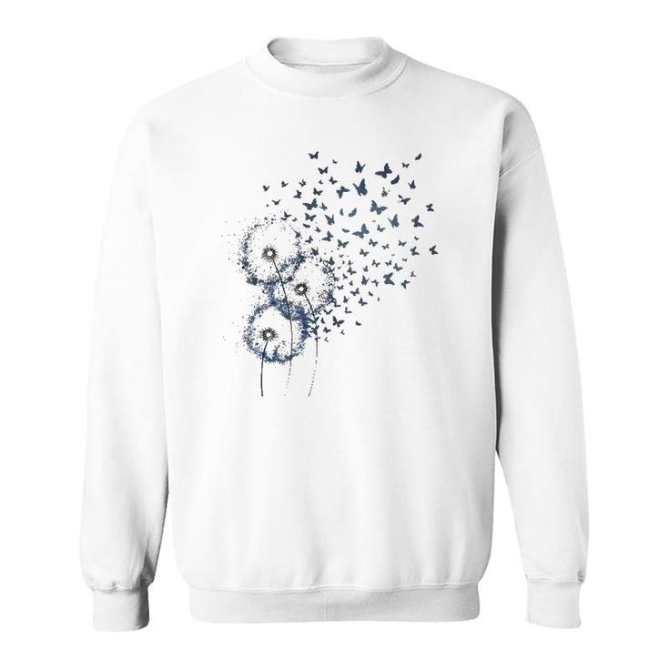 Dandelion With Butterfly Lover Gift Sweatshirt