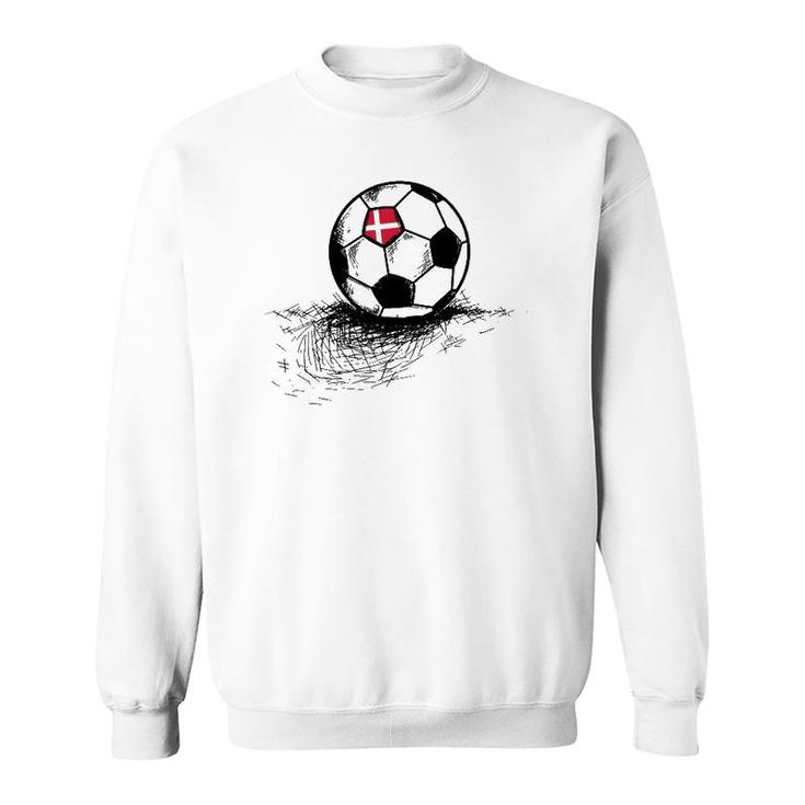 Denmark Soccer Ball Flag Jersey - Danish Football Gift Sweatshirt