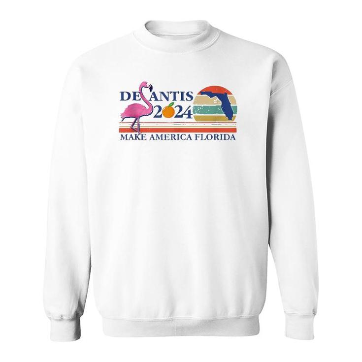 Desantis 2024 Make America Florida Flamingo Vintage Retro Sweatshirt