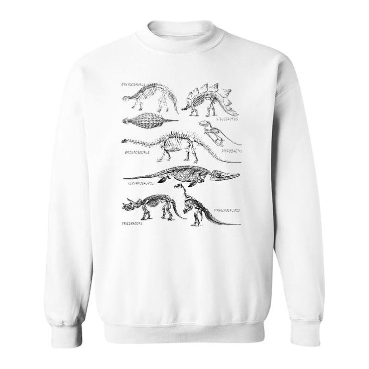 Dinosaur Skeleton Clothing Dino Vintage Paleontology Alt Art Sweatshirt