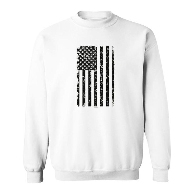 Distressed Black Usa Flag Sweatshirt