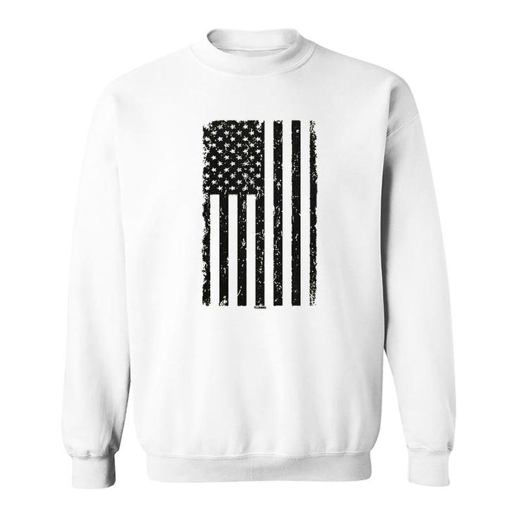 Distressed Black Usa Flag Sweatshirt