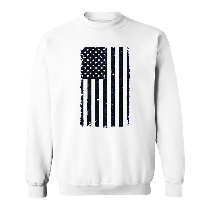 Distressed Black Usa Flag United States Sweatshirt
