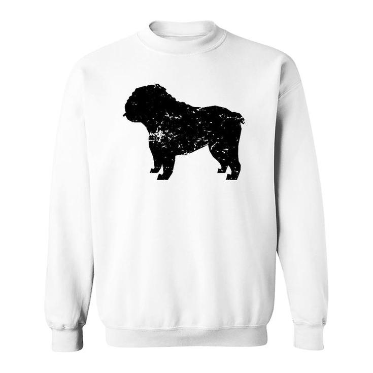 Distressed English Bulldog Silhouette Dog Owner  Sweatshirt