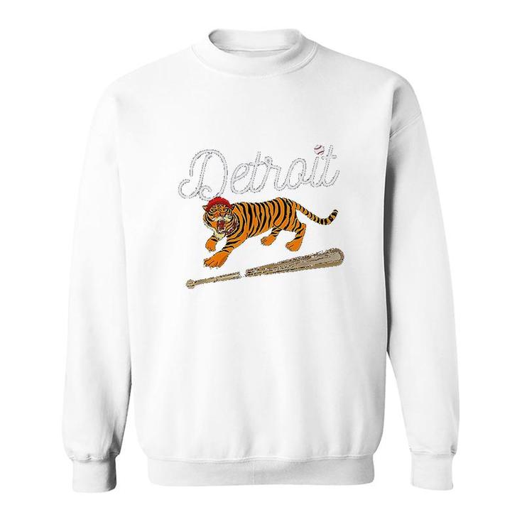Distressed Tiger Mascot Funny Sport Tiger Design Sweatshirt