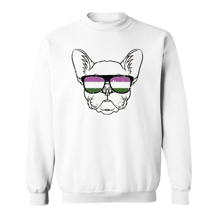 Dog Sunglasses Gender-Queer Pride Puppy Lover Lgbt-Q Ally Sweatshirt