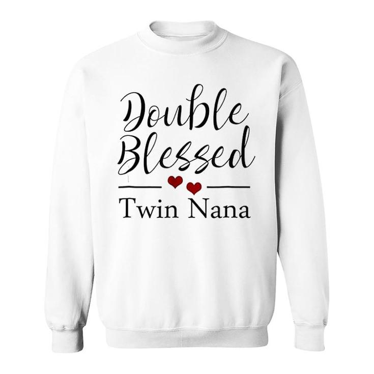 Double Blessed Twin Nana Red Hearts Sweatshirt