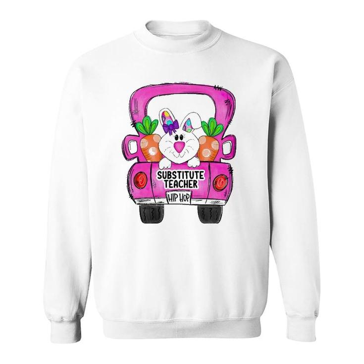 Easter Bunny Truck Substitute Teacher Squad Sweatshirt