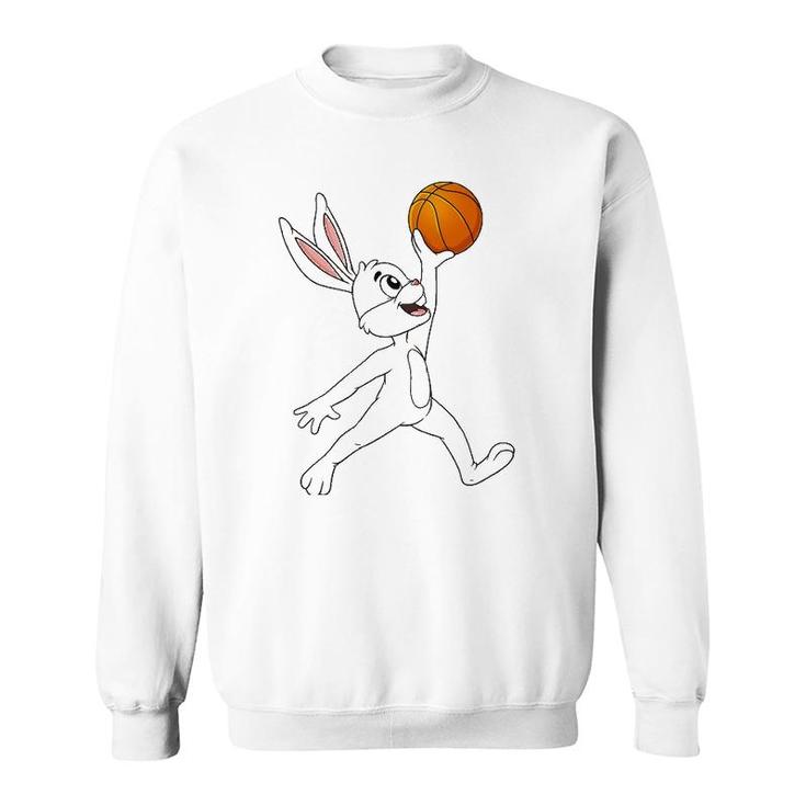 Easter Day Rabbit A Dunking Basketball Funny Boys Girls Kids Sweatshirt