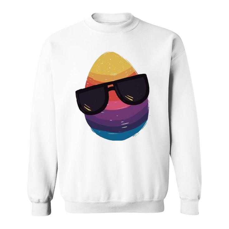 Easter Egg With Sunglasses Happy Easter Egg 2022 Ver2 Sweatshirt