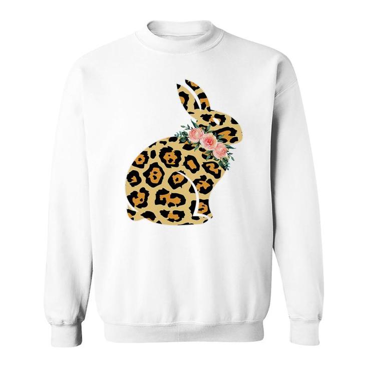 Easter Leopard Floral Bunny Sweatshirt