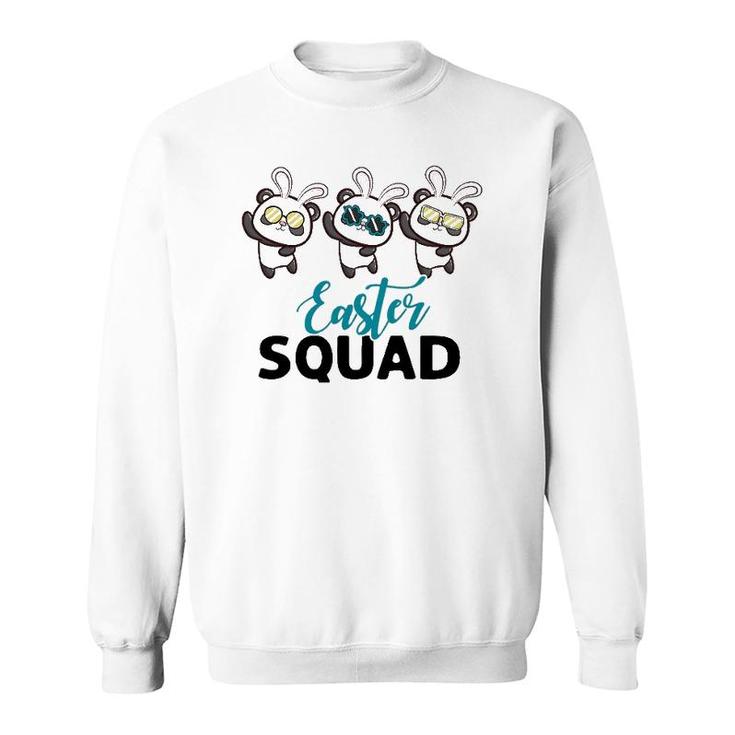 Easter Squad Panda With Bunny Ears Funny Easter Day Sweatshirt
