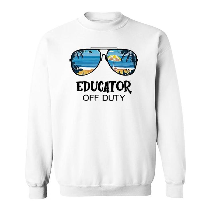 Educator Off Duty Sunglasses Beach Hello Summer Sweatshirt