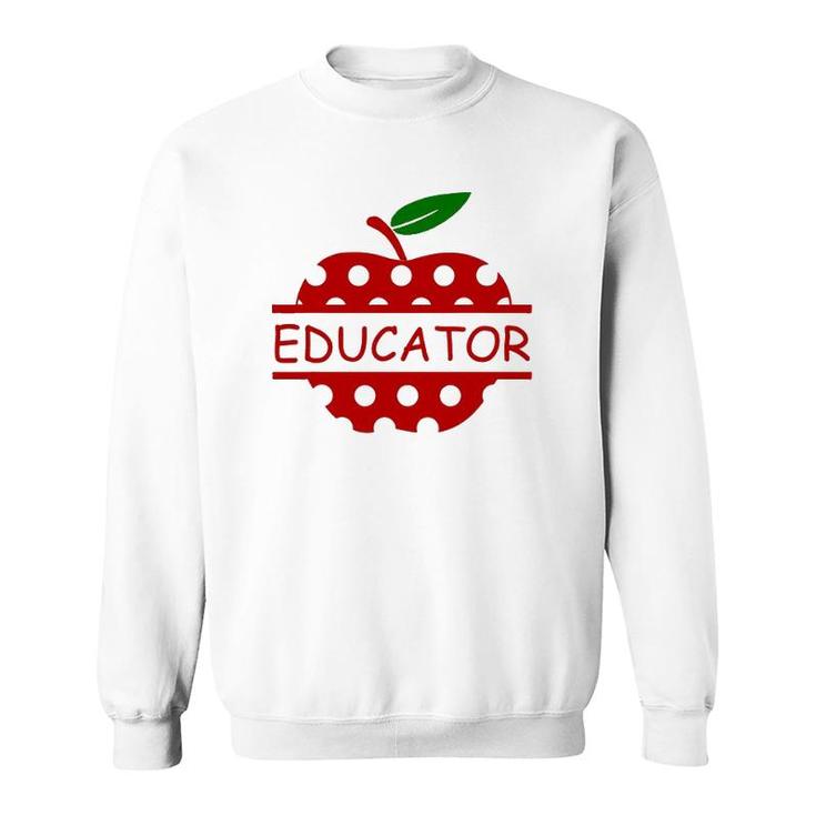 Educator Red Apple Teacher Gift Sweatshirt
