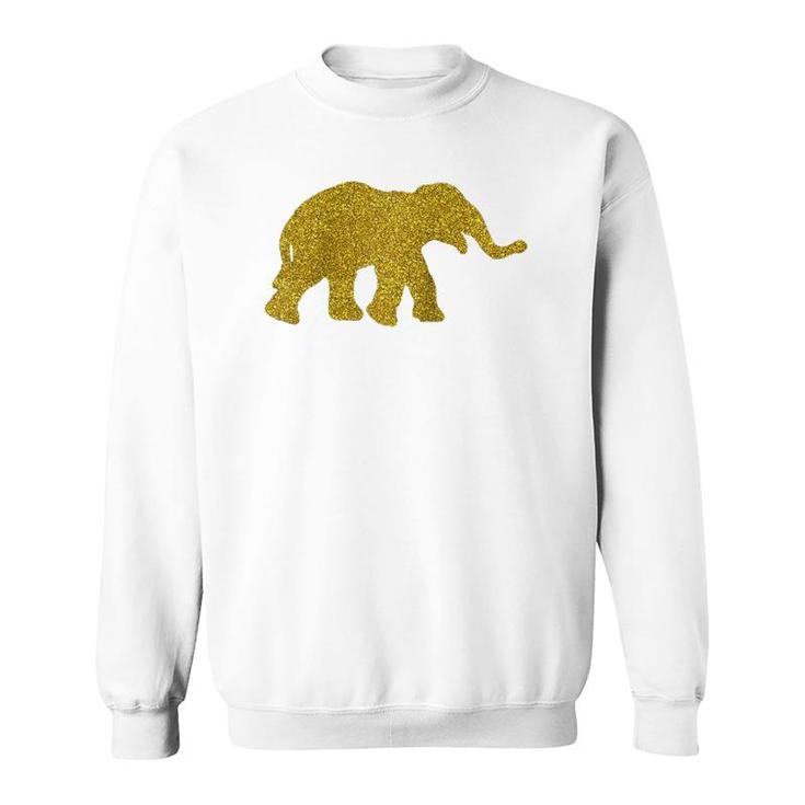 Elephant Vintage Golden Animal Gift Raglan Baseball Tee Sweatshirt