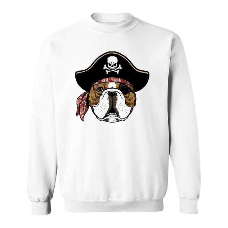 English Bulldog Pirate Hat Halloween Gifts Boys Kids Bzr Sweatshirt