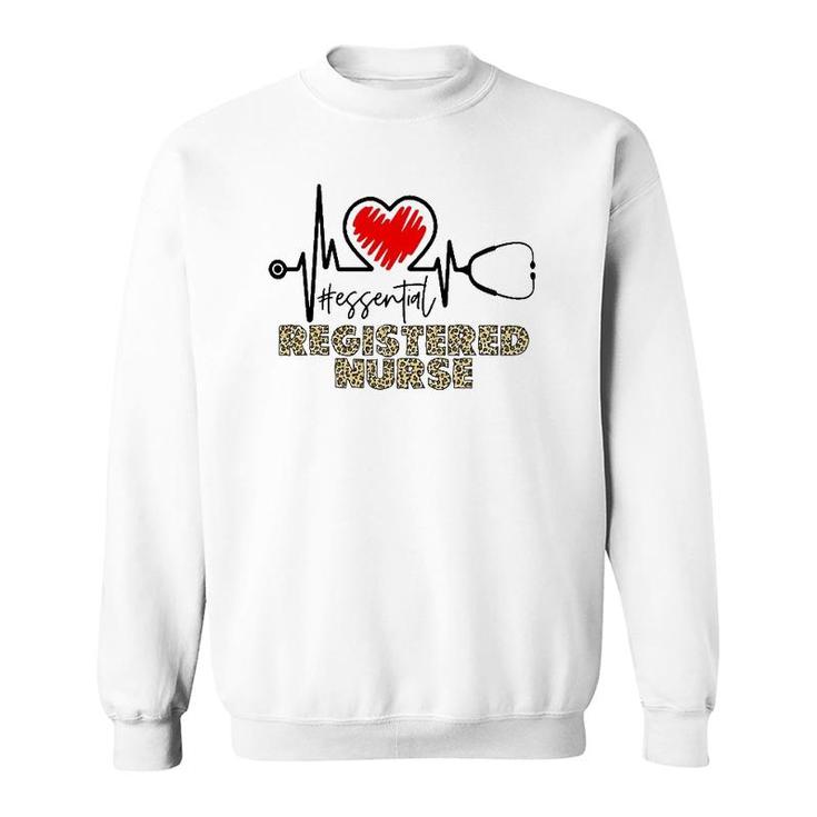 Essential Registered Nurse Essential Worker Nursing Leopard Sweatshirt