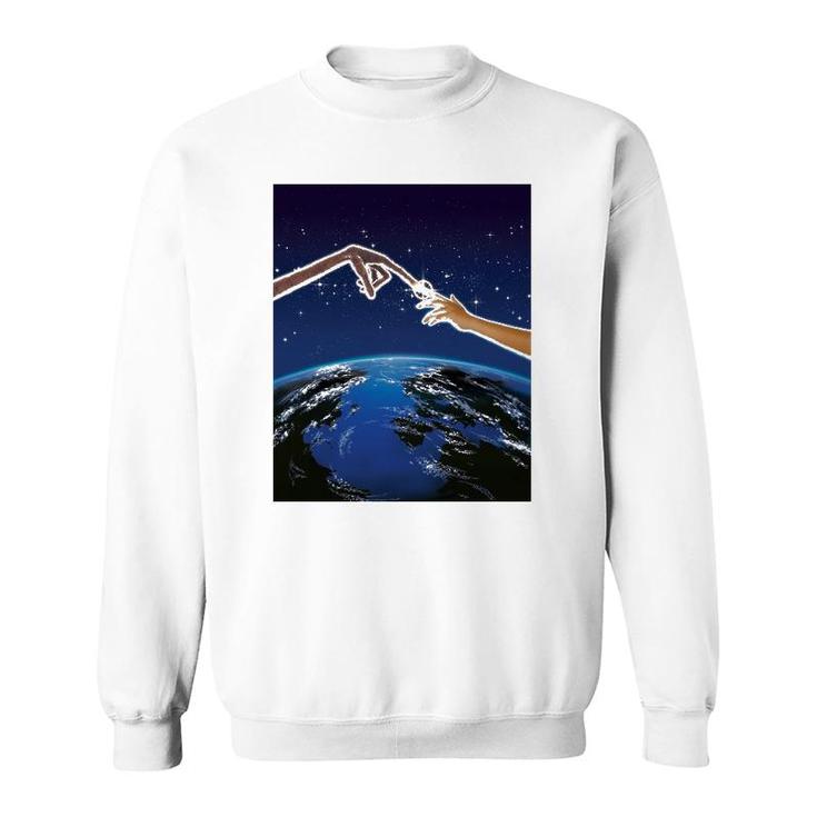 ET Light Up Finger Touch Space View Graphic Sweatshirt