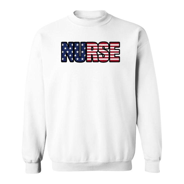 Family 365 Nurse Distress American Flag - Unisex Sweatshirt