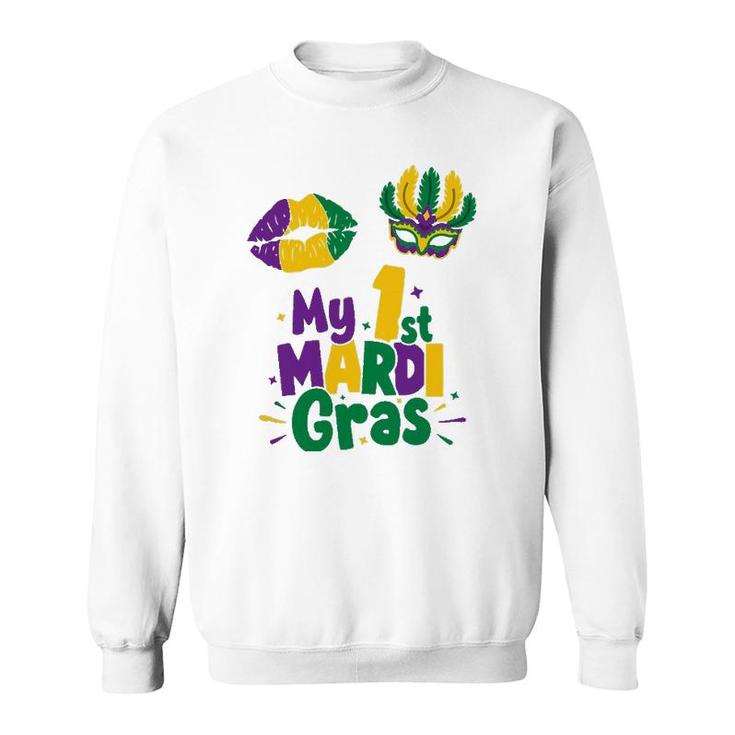 Fancy Mardi Gras Party Costume My 1St Mardi Gras Sweatshirt