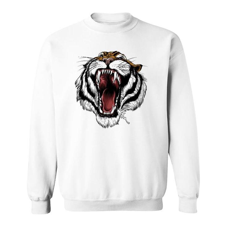 Fearsome Tiger - Roaring Big Cat Animal Sweatshirt