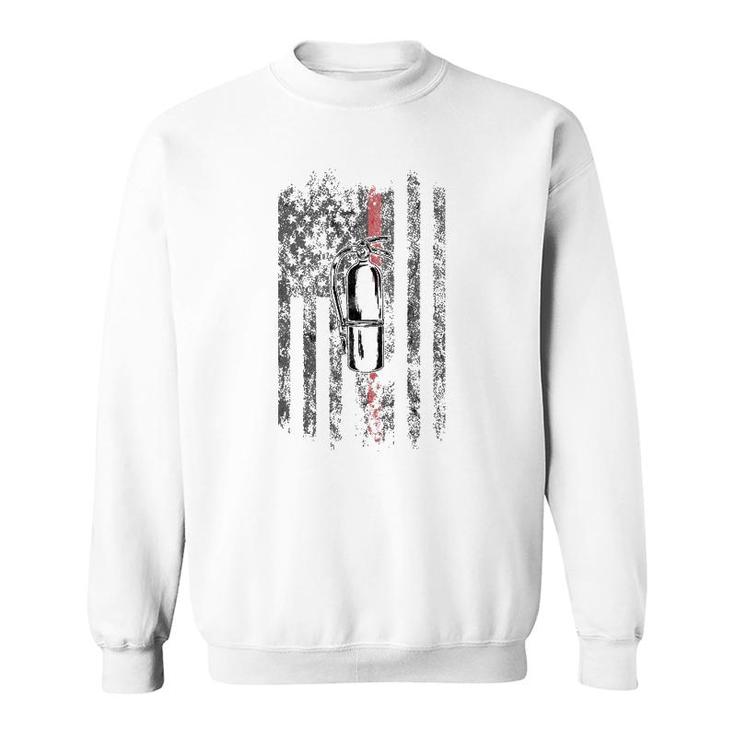 Fire Extinguisher American Flag Thin Red Line Firefighter Sweatshirt