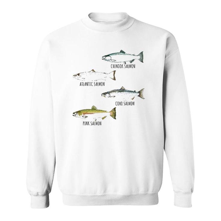 Fish Species Biology Different Types Of Salmons Fishing Sweatshirt