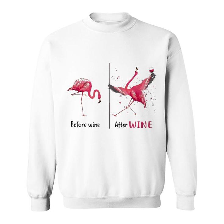 Flamingo Before And After Wine Sweatshirt
