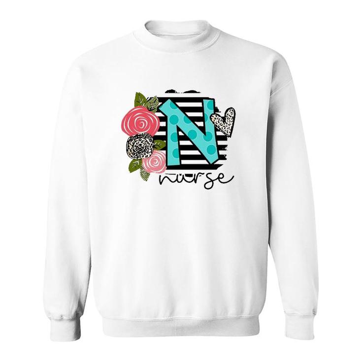 Floral Art Nurse Gift Appreciation Sweatshirt
