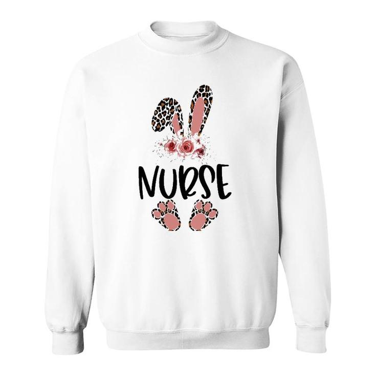 Floral Nurse Bunny  , Novelty Nurse Easter Bunny Sweatshirt