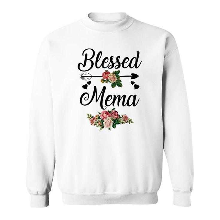 Flower Blessed Mema White Sweatshirt