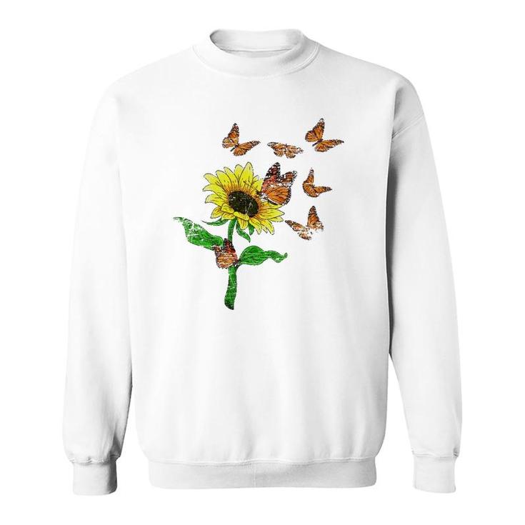 Flower Butterflies Nature Butterfly Sunflower Sweatshirt
