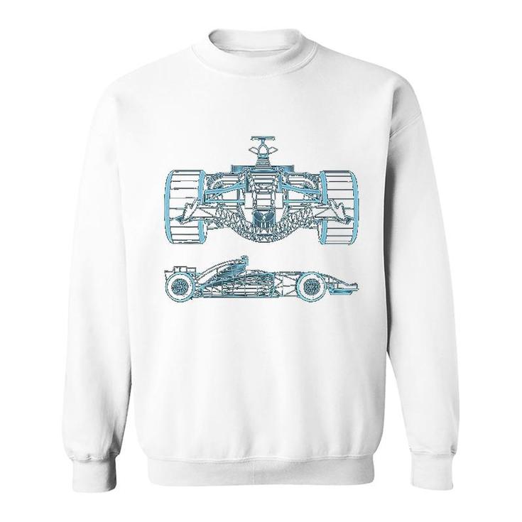 Formula Racing Car Silhouette Mechanical Engineering Draw Sweatshirt
