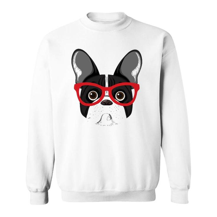 Frenchie With Glasses - Frenchie Bulldog  Sweatshirt