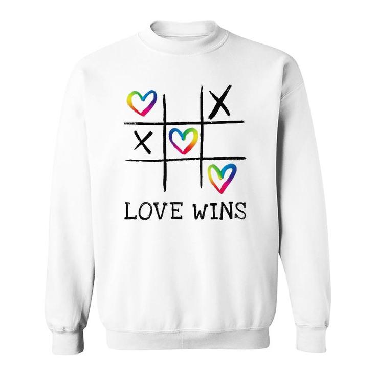 Fun Lgbtq Love Wins In Gay Pride Rainbow Colors - Gay Ally Sweatshirt