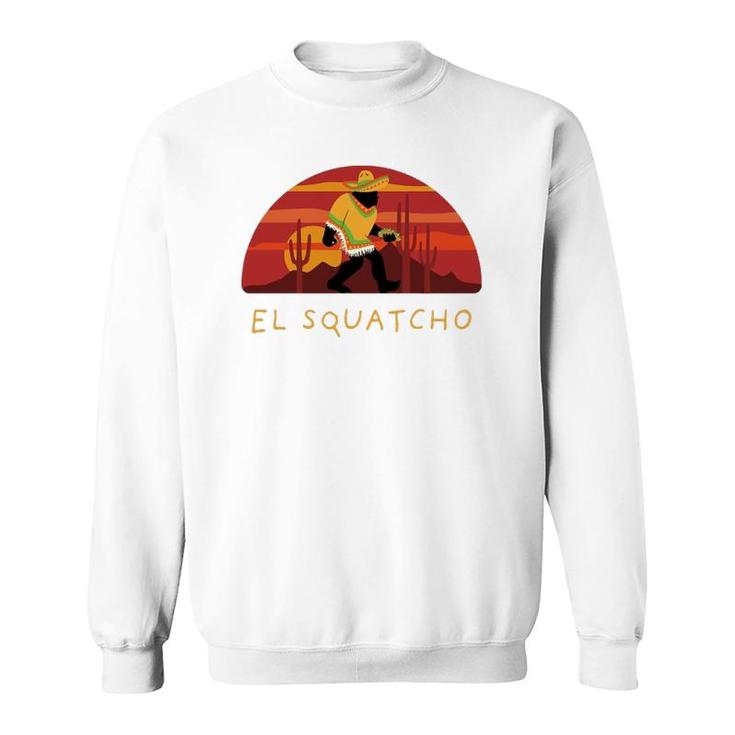 Funny Bigfoot Taco El Squatcho Hide And Seek Desert Sunset Sweatshirt