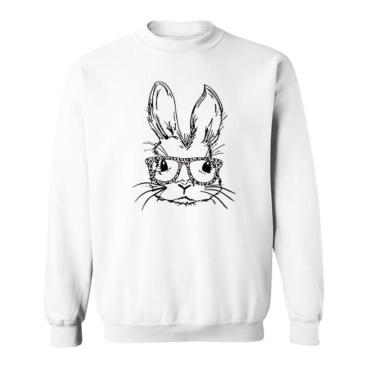 Funny Bunny Rabbit With Leopard Glasses Sweatshirt