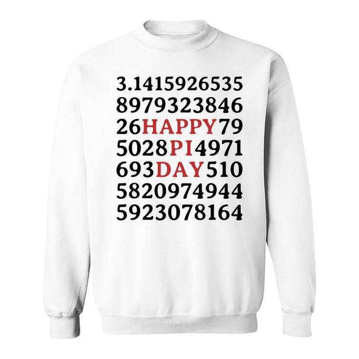 Funny Design Happy Pi Day Covered By Pi Number Sweatshirt
