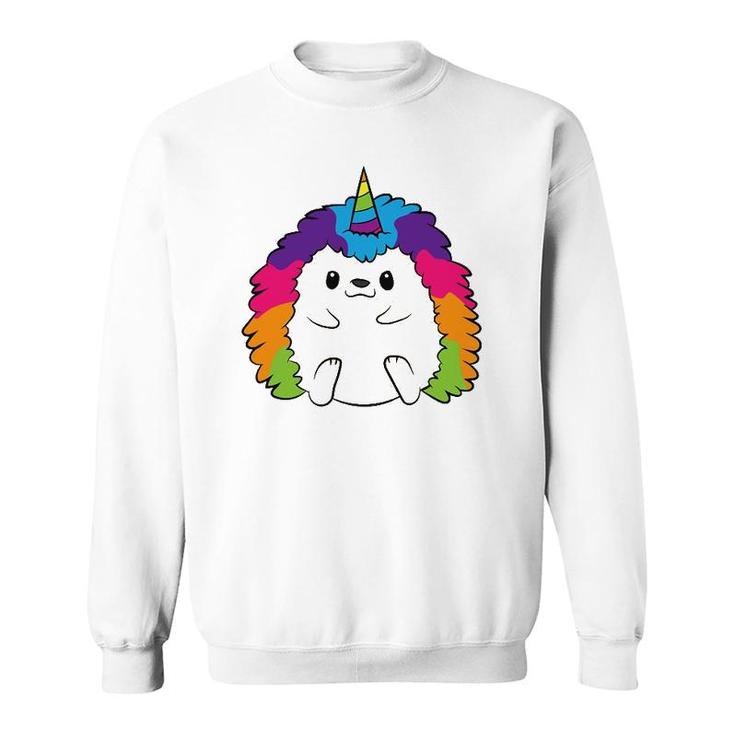 Funny Hedgehog Unicorn Kids Rainbow Hedgehog Sweatshirt